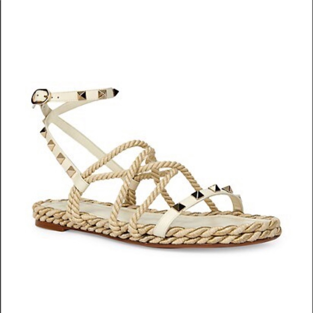 Valentino Rockstud rope sandals size 41/US 10